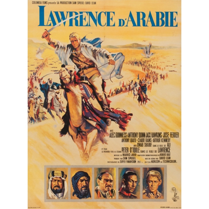 Affiche ancienne de cinéma - 1962 - Lawrence D'Arabie David Lean - 77 par 58 cm