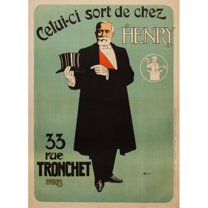 Vintage advertising poster - A.Segauld - 1900 - Le Chappelier Henry - 50.8 by 37 inches