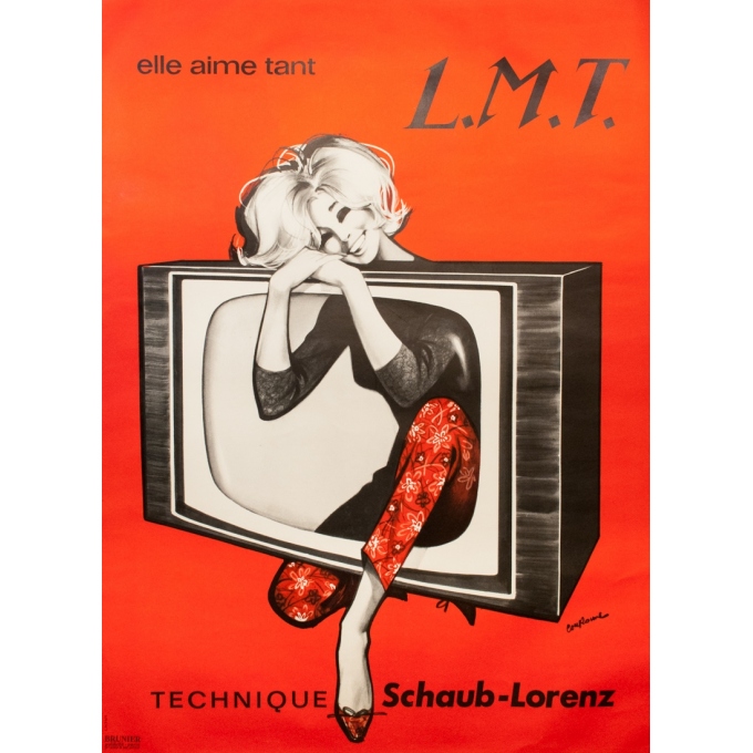 Affiche ancienne de publicité - Couronne - 1960 - Lmt Chaub Laurenz - 150 par 112 cm