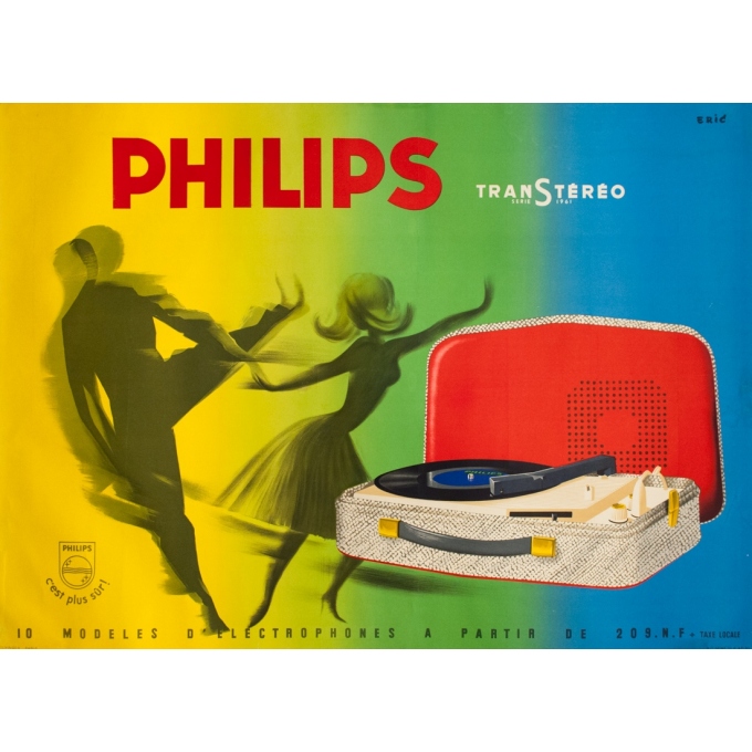 Affiche ancienne de publicité - Eric - 1961 - Philips Transtereo 1961 - 155 par 116 cm