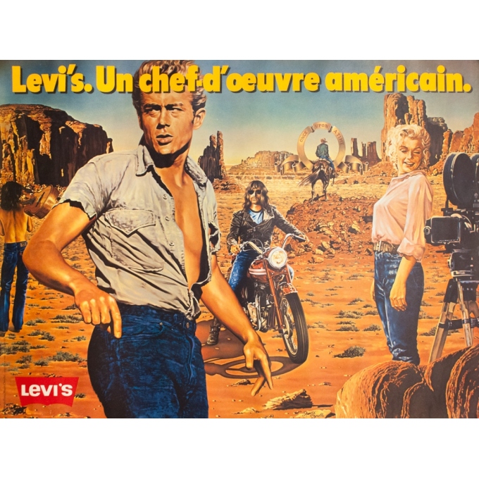 Affiche ancienne de publicité - P. Peyrolle - Circa 1970 - Levis Un Chef D'Oeuvre Américain - 159 par 118 cm