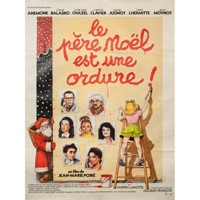 Affiche ancienne de cinéma - Solé - 1982 - Le Père Noël Est Une Ordure - 160 par 120 cm