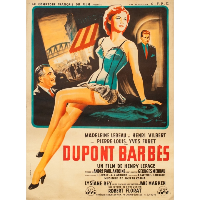 Affiche ancienne de cinéma - Grinson - 1951 - Dupont Barbesse - 160 par 120 cm