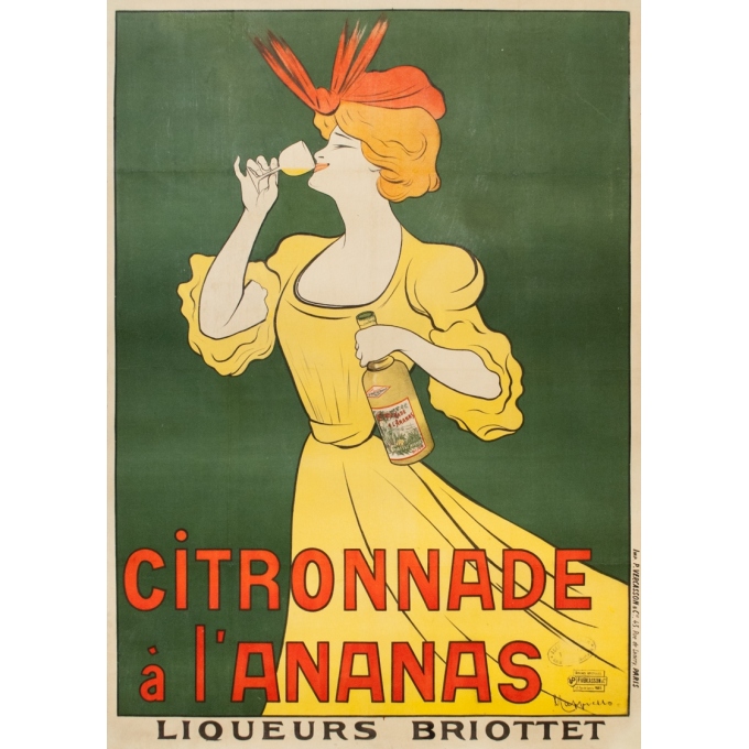 Affiche ancienne de publicité - Capiello - Circa 1900 -  Citronade À L'Ananas - 137 par 97 cm