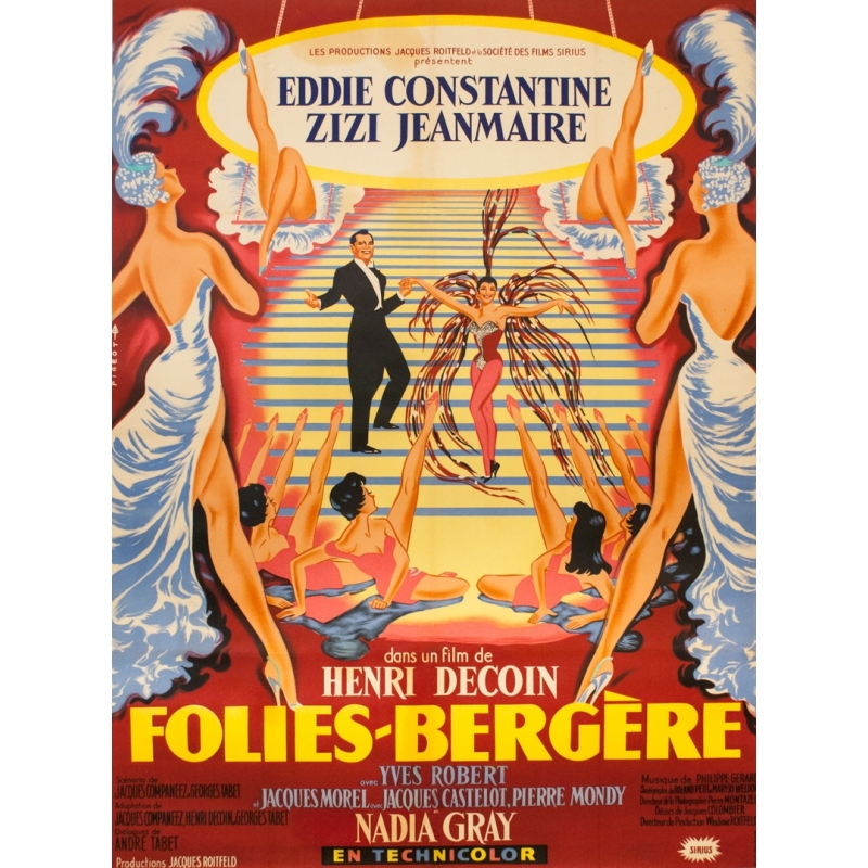 Vintage Poster Folies Bergere By Pigeot Circa 1950