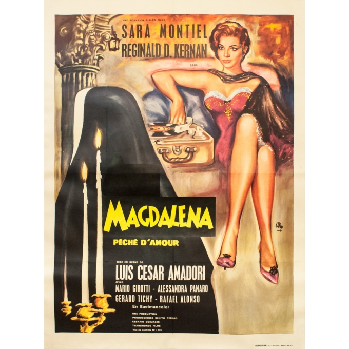 Affiche ancienne de cinéma - Okley - 1961 - Magdalena Péché D'Amour - 160 par 120 cm