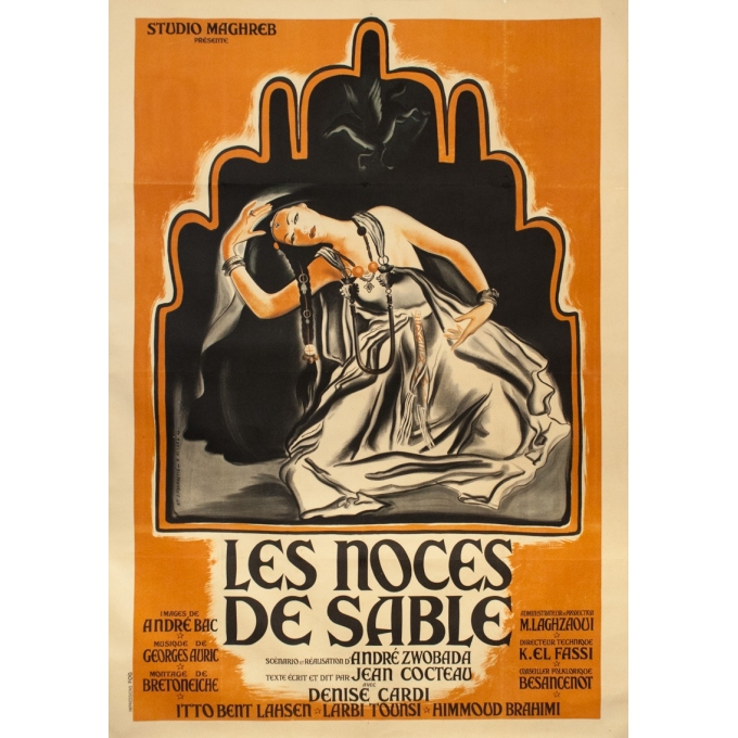 Affiche ancienne de cinéma - Fourastié & G. Allard - 1948 - Les Noces De Sable - 160 par 120 cm