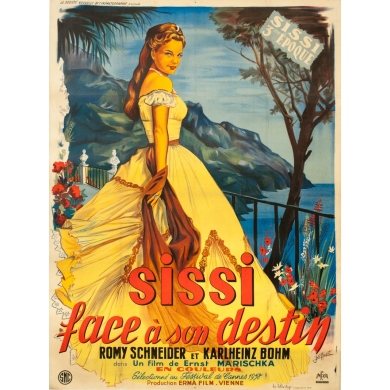 Original vintage movie poster - Joelle Marquet - Circa 1960 - Sissi L'Impératrice - Face à son Destin - 63 by 47.2 inches