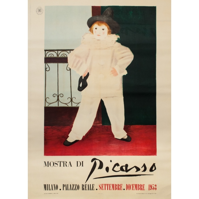 Vintage exhibition poster - Picasso - 1953 - Mostra Di Picasso - 54.7 by 39.6 inches