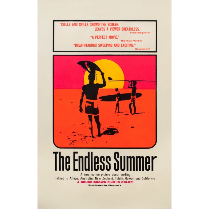 Affiche ancienne de cinéma - John Hamersveld - 1964 - The Endless Summer- Version Américaine- One Sheet - 105 par 68.5 cm