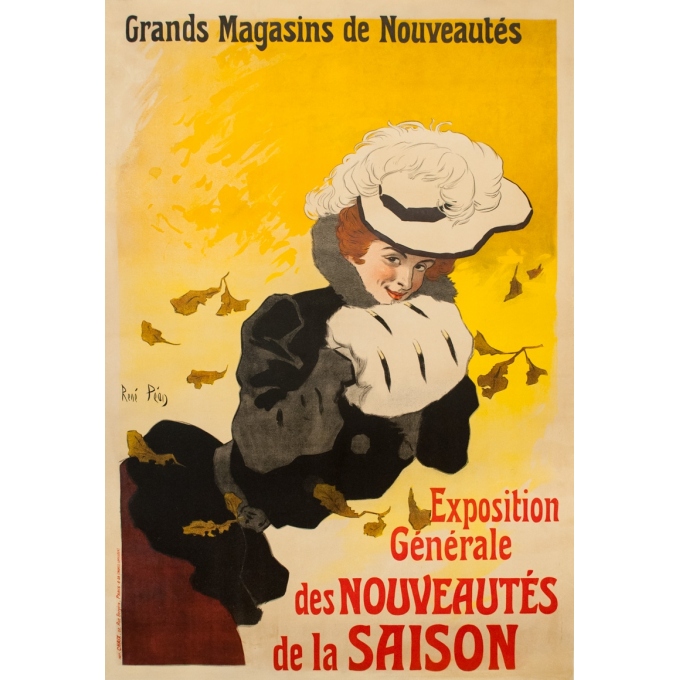 Affiche ancienne de publicité - René Péan - 1903 - Grands Magasins De Nouveautés - 158 par 110 cm
