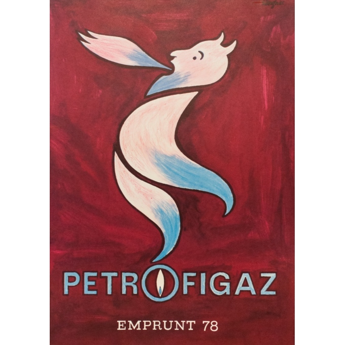 Affiche ancienne de publicité - Savignac - 1978 - Petrofigaz - 79.5 par 55.5 cm