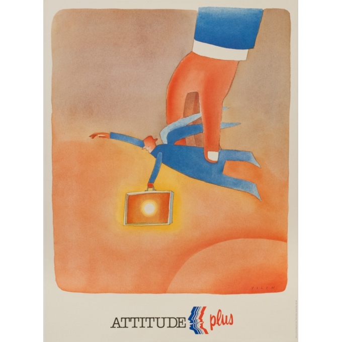 Affiche ancienne de voyage - Follon - 1986 - Attitude Plus - 80 par 58.5 cm
