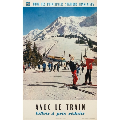 Vintage travel poster - 1964 - Sncf Pour Les Principales Stations Française - 39.4 by 24.2 inches