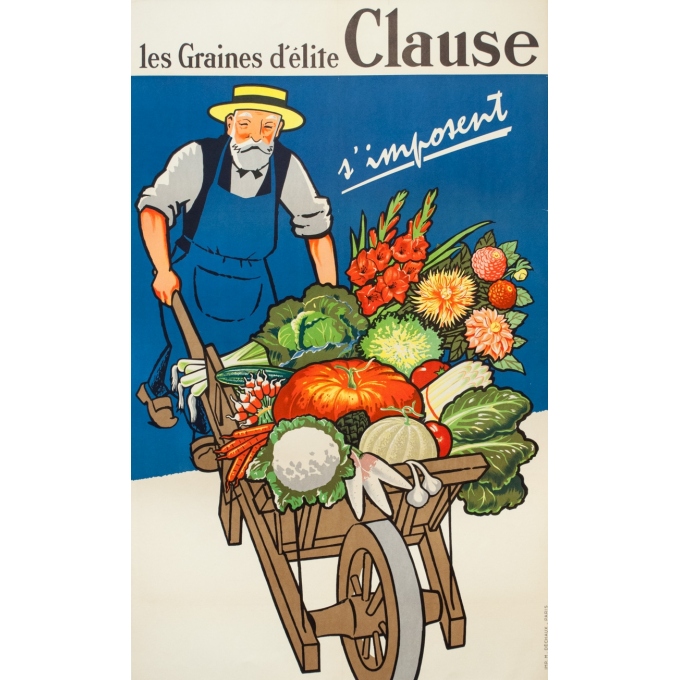 Vintage advertising poster - Circa 1950 - Graines D'Élite Clause S'Imposent - 39.8 by 24.4 inches