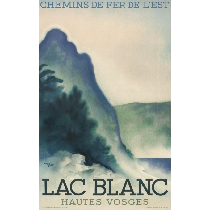 Affiche ancienne de voyage - Théo Doro - 1930 - Lac Blanc Hautes Vosges - 99.5 par 63 cm