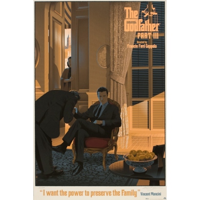 Affiche sérigraphiée originale - Laurent Durieux - 2016 - Godfather partie III - N°162/265 - 91.5 par 61.5 cm