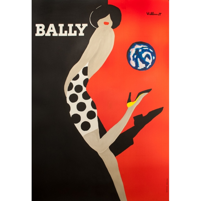 Vintage advertising poster - Villemot  - 1989 - Bally - 66.9 by 47.2 inches