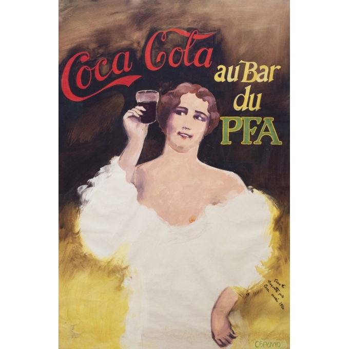 Affiche ancienne de publicité - Chauvin  - Circa 1920 - Maquette d'affiche Coca-Cola - 121 par 78.5 cm