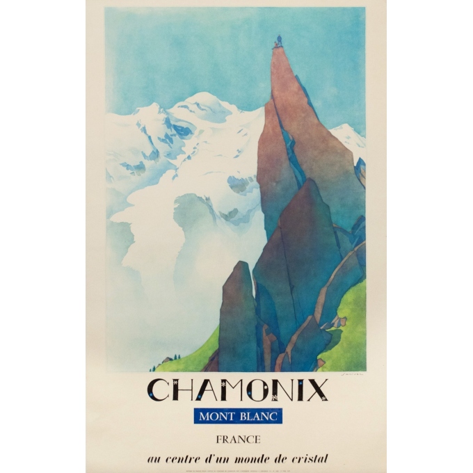 Affiche ancienne de voyage - Samivel - 1972 - Chamonix - Mont Blanc - 98 par 63 cm