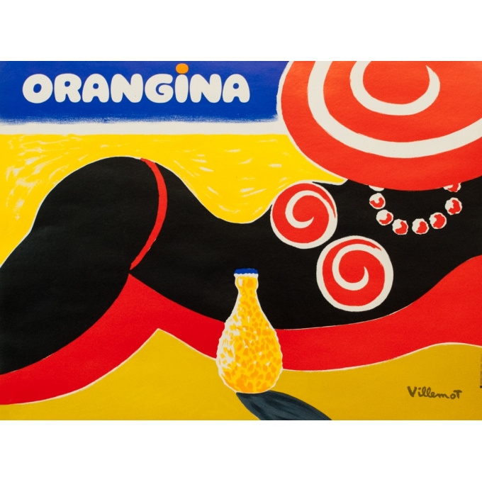 Affiche originale de publicité - Villemot - 1986 - Orangina - 59.5 par 45 cm