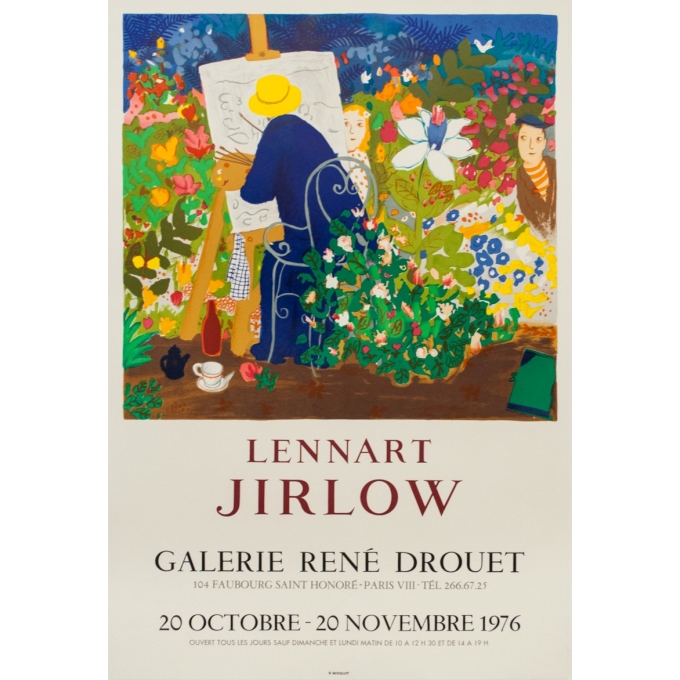 Vintage exhibition poster - Lennart Jirlow - 1976 - 28 by 18.9 inches