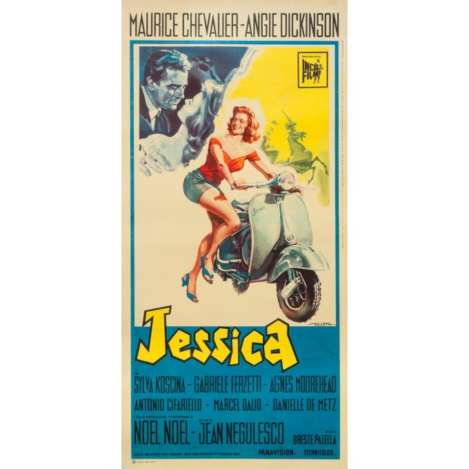 Original vintage movie poster - Veseta - 1961 - Jessica - italy - 26 by 12.6 inches