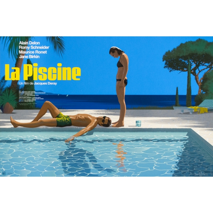 Sérigraphie de cinéma - Laurent Durieux - 2019 - La Piscine, regular, signée, n°287/300 - 91 par 61 cm