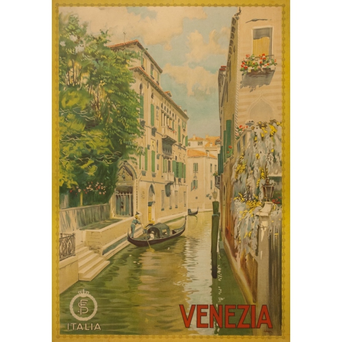 Affiche ancienne de voyage - La.A.A - Circa 1920 - Venise - Venezia - 98.5 par 68 cm
