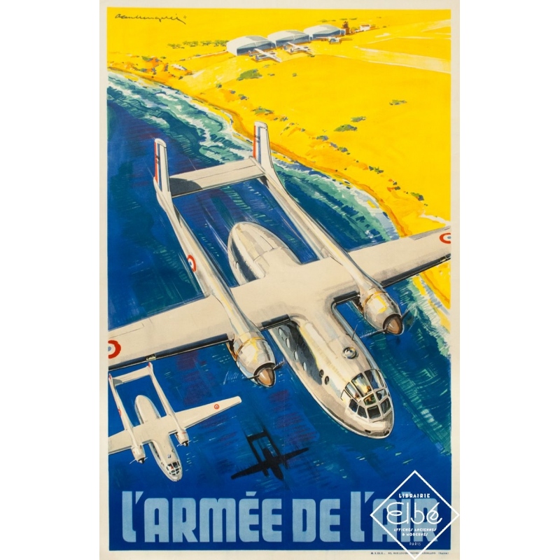 Affiche ancienne de publicité de Paul Lengellée 1950 - Armée de l'air