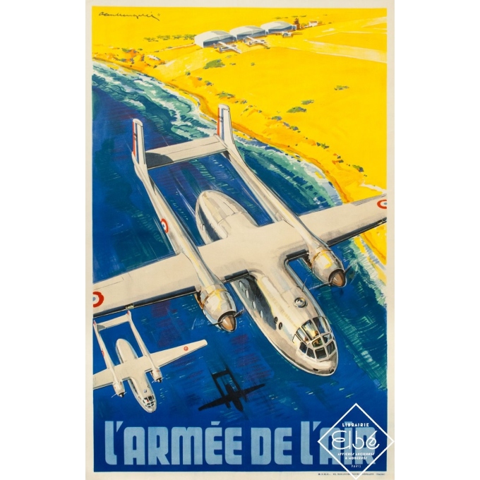 Affiche ancienne de publicité de Paul Lengellée 1950 - Armée de l'air