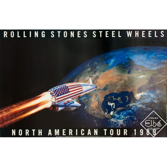 Original advertising poster - 1989 - Rolling Stones Steel Wheels - 34.4 by 22.4 inches