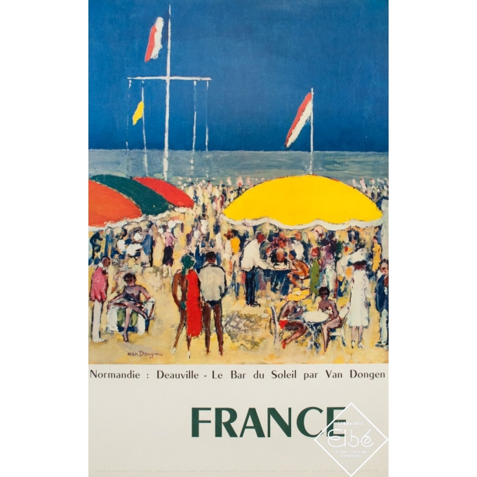 Vintage travel poster - D'Après Van Dongen - Circa 1960 - Deauville - France - 39.2 by 24.6 inches Vintage travel poster - D'Après Van Dongen - Circa 1960 - Deauville - France - 39.2 by 24.6 inches