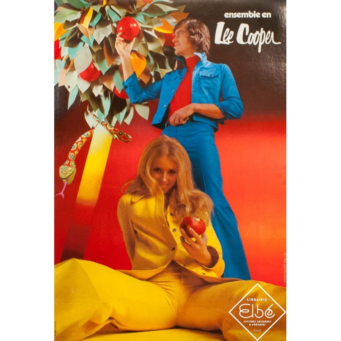 Vintage advertising poster - Patrick Bertrand - Circa 1975 - Ensemble en Lee Cooper - 30.7 by 20.9 inches