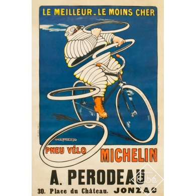Vintage advertising poster - Roowy - 1912 - Pneu Vélo Michelin - 47.8 by 31.9 inches