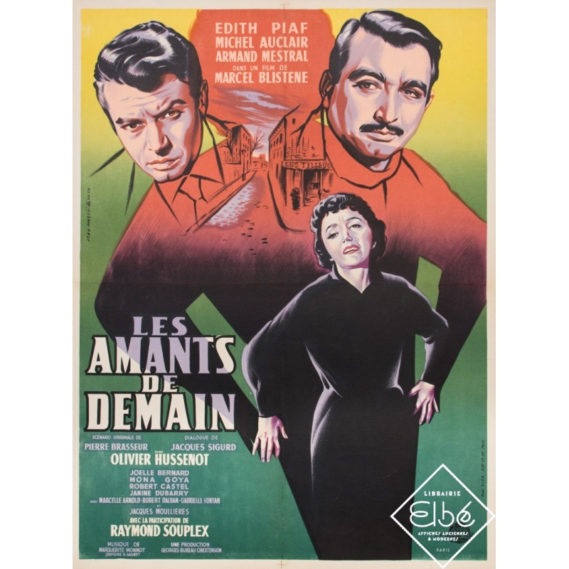 Affiche ancienne de cinéma - Jean Mascii - Circa 1946 - Les Amants de Demain - 80 par 60 cm