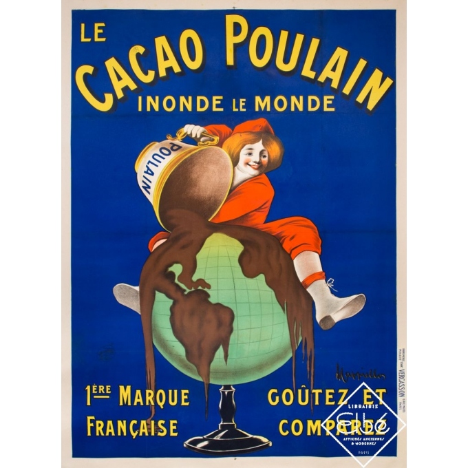 Affiche ancienne de publicité - Leonetto Cappiello - 1911 - Le Cacao Poulain - 159 par 120,5 cm