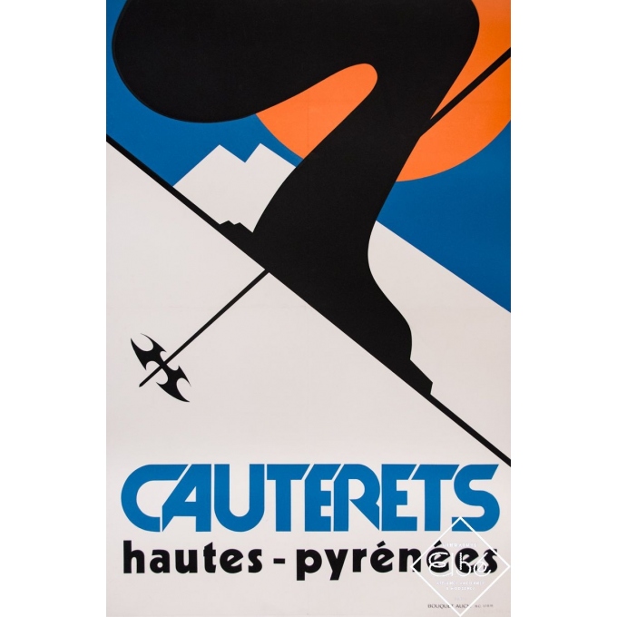 Affiche sérigraphiée originale - Circa 1965 - Cauterets Hautes-Pyrénées - 120 par 82 cm
