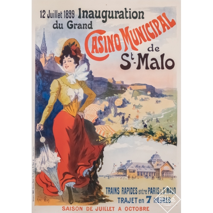 Vintage travel poster - René Péan - 1899 - Saint Malo - le Casino - 48,6 by 34,2 inches Vintage travel poster - René Péan - 1899 - Saint Malo - le Casino - 48,6 by 34,2 inches