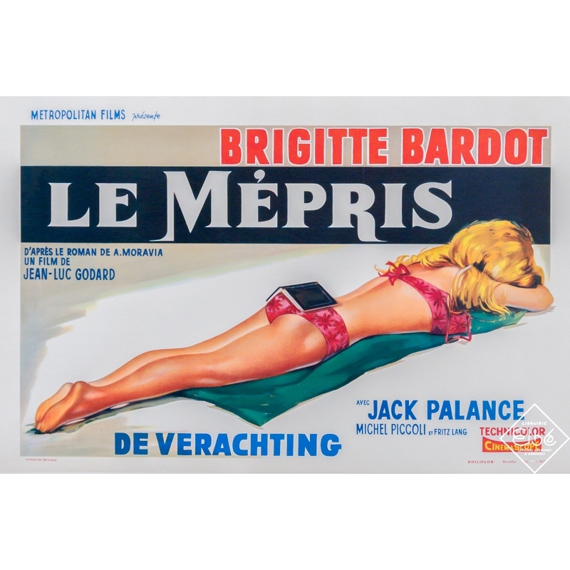 Affiche ancienne du film Le Mépris - Belge - Circa 1960