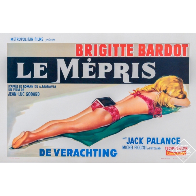 Affiche ancienne du film Le Mépris - Belge - Circa 1960