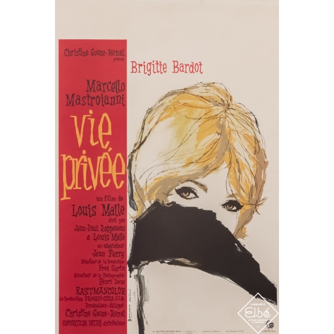 Original vintage movie poster - A.Tealdi - Circa 1962 - Vie privée - 23,6 by 15,8 inches