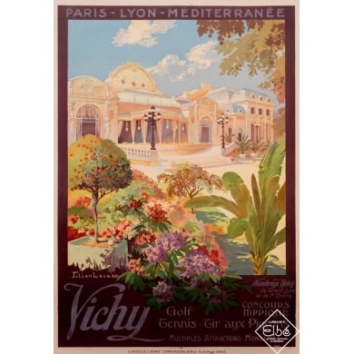 Affiche ancienne de voyage - Julien Lacaze - Circa 1920 - Vichy - PLM - 108,5 par 78 cm