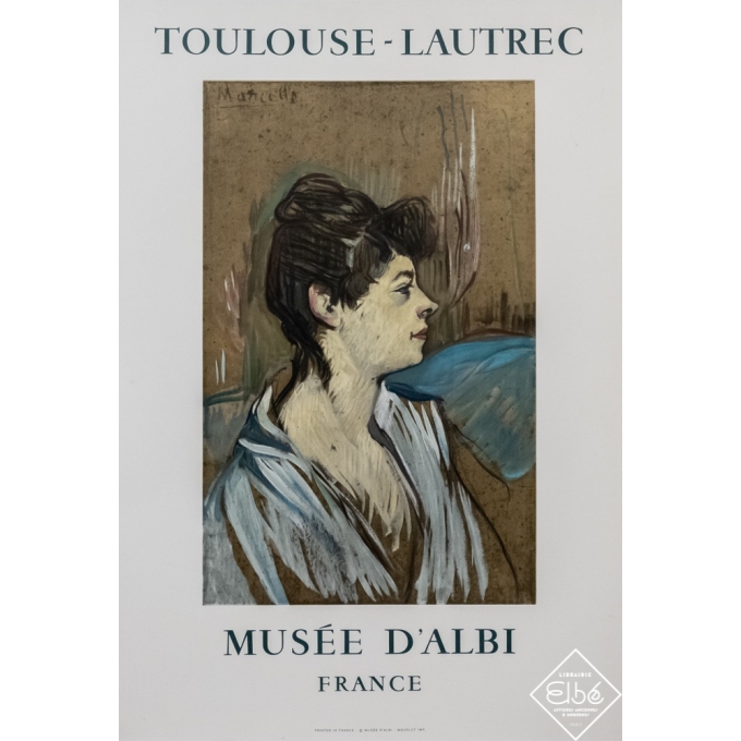 Affiche ancienne d'exposition - Toulouse Lautrec - 1968 - Toulouse Lautrec - Musée d'Albi - 74 par 52 cm