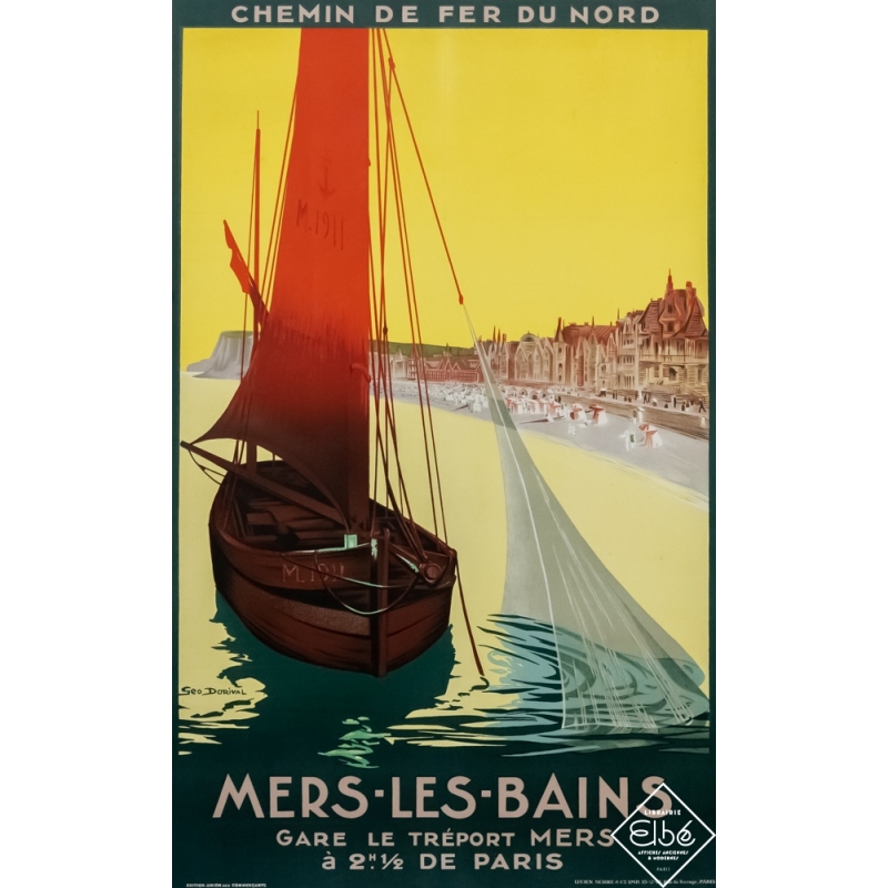 Vintage Travel Poster By Geo Dorival 1911 Mers Les Bains
