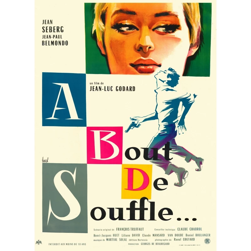 A Bout De Souffle De Jean Luc Godard 1960 Affiche Originale A Bout De Souffle De Jean Luc Godard 1960 Affiche Originale
