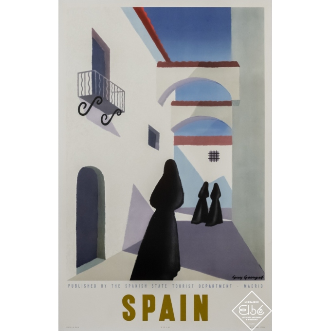 Vintage travel poster - Guy Georget - 1947 - Spain - Espagne - 39 by 25,2 inches