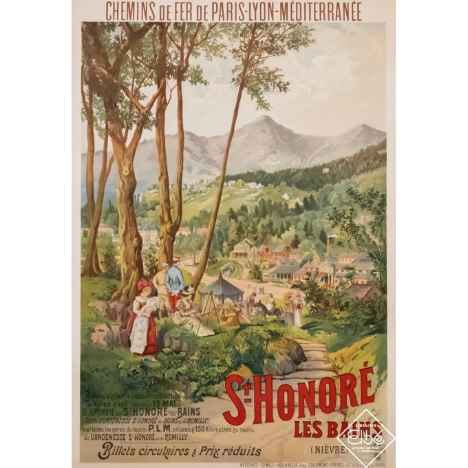 Affiche ancienne de voyage - Tanconville - Circa 1900 - Saint Honoré les bains - Nièvre - PLM - 107,5 par 74,5 cm