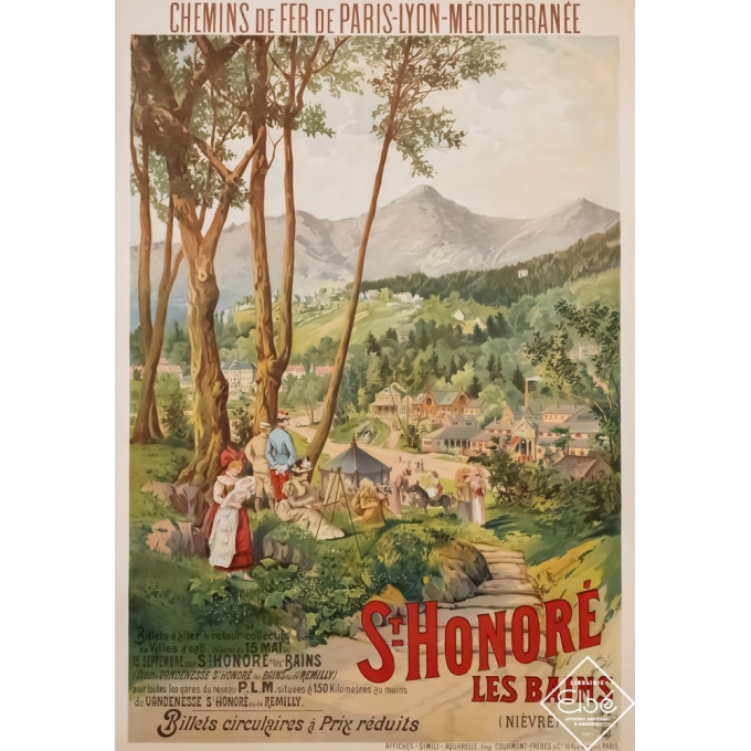Vintage travel poster - Tanconville - Circa 1900 - Saint Honoré les bains - Nièvre - PLM - 42,3 by 29,3 inches