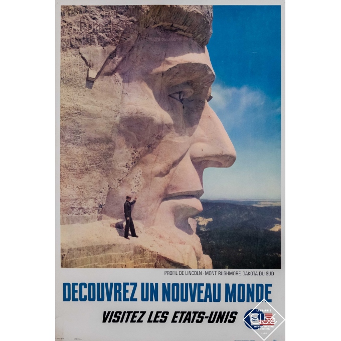 Affiche originale de voyage -  - Circa 1990 - Découvrez Le Nouveau Monde - Visitez Les États-Unis - 76 par 50,5 cm